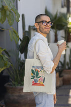 Feline Whimsy Zipper Tote Bag